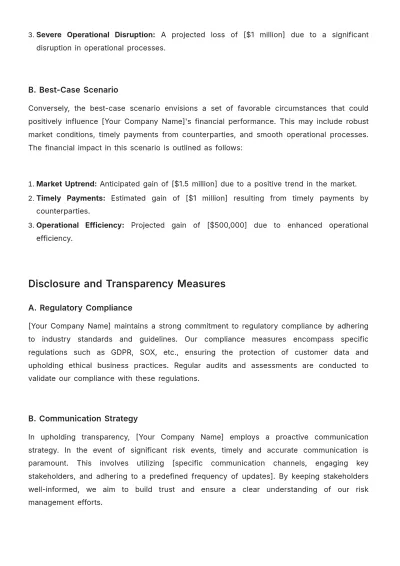 Free Financial Risk Transparency Report Template to Edit Online