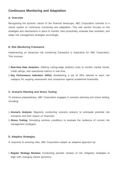 Free Financial Risk Transparency Report Template to Edit Online