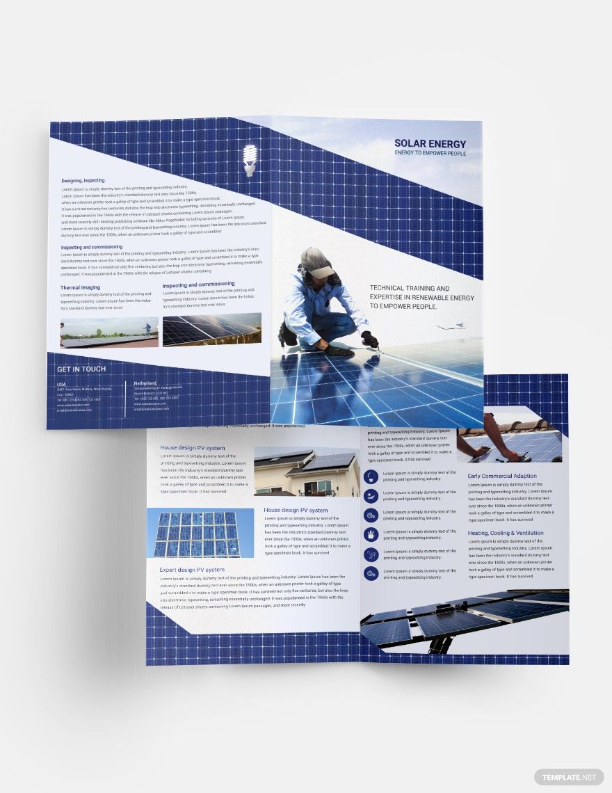 Renewable Energy Bi-Fold Brochure Template in Illustrator, PSD