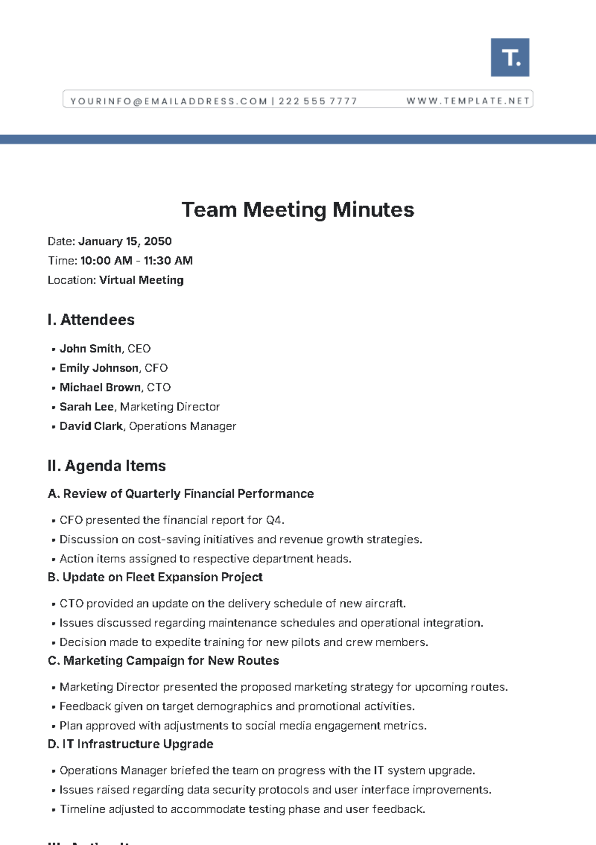 Team Meeting Minutes Template - Edit Online & Download