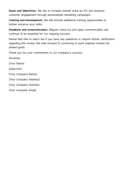 Free Quarterly Review Summary HR Template to Edit Online