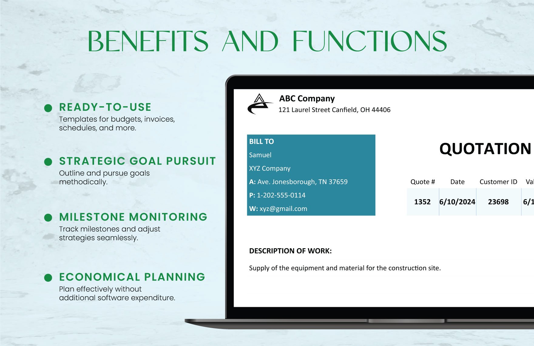 Simple Business Quotation Format Template