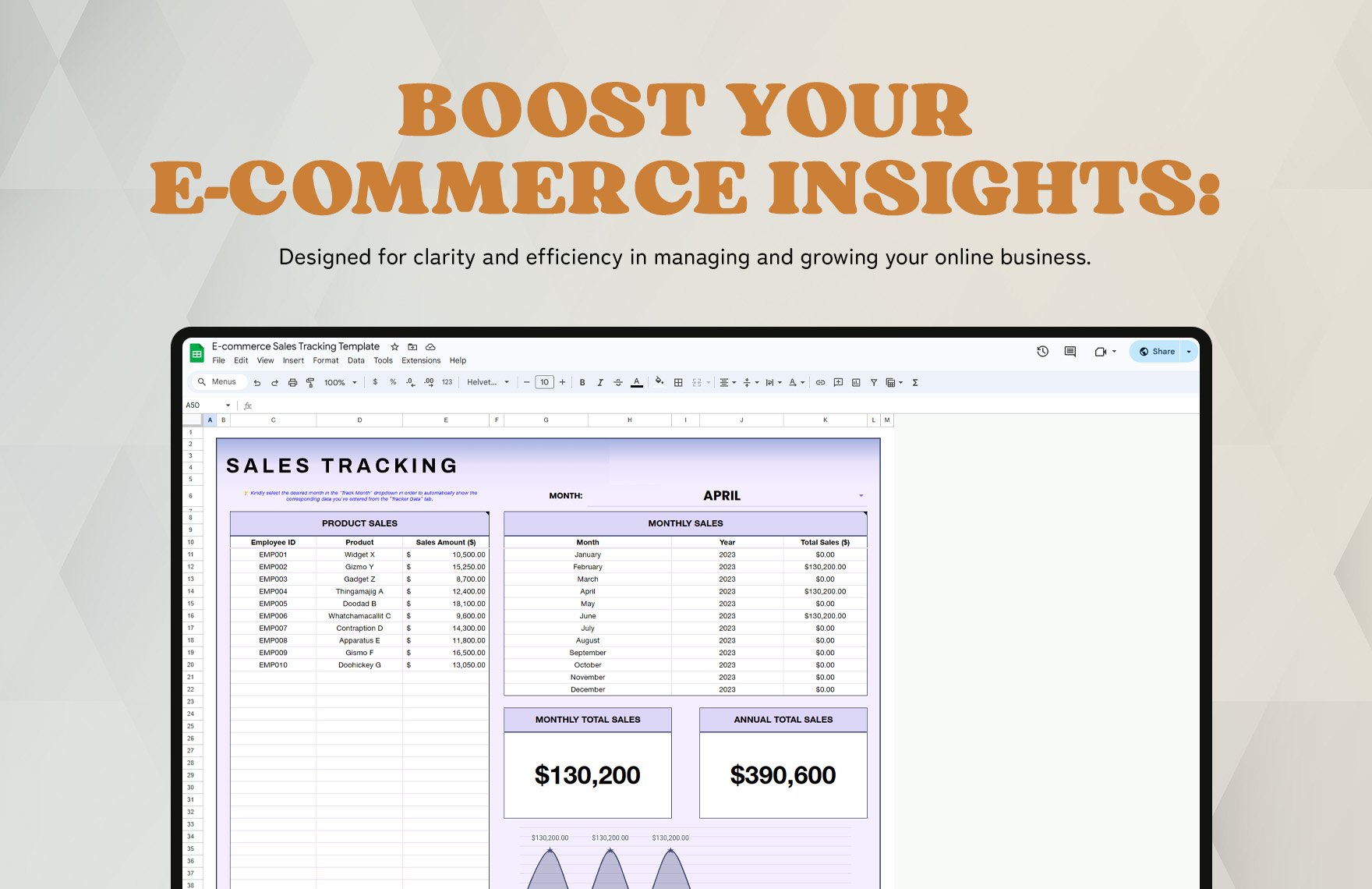 Ecommerce Sales Tracking Template