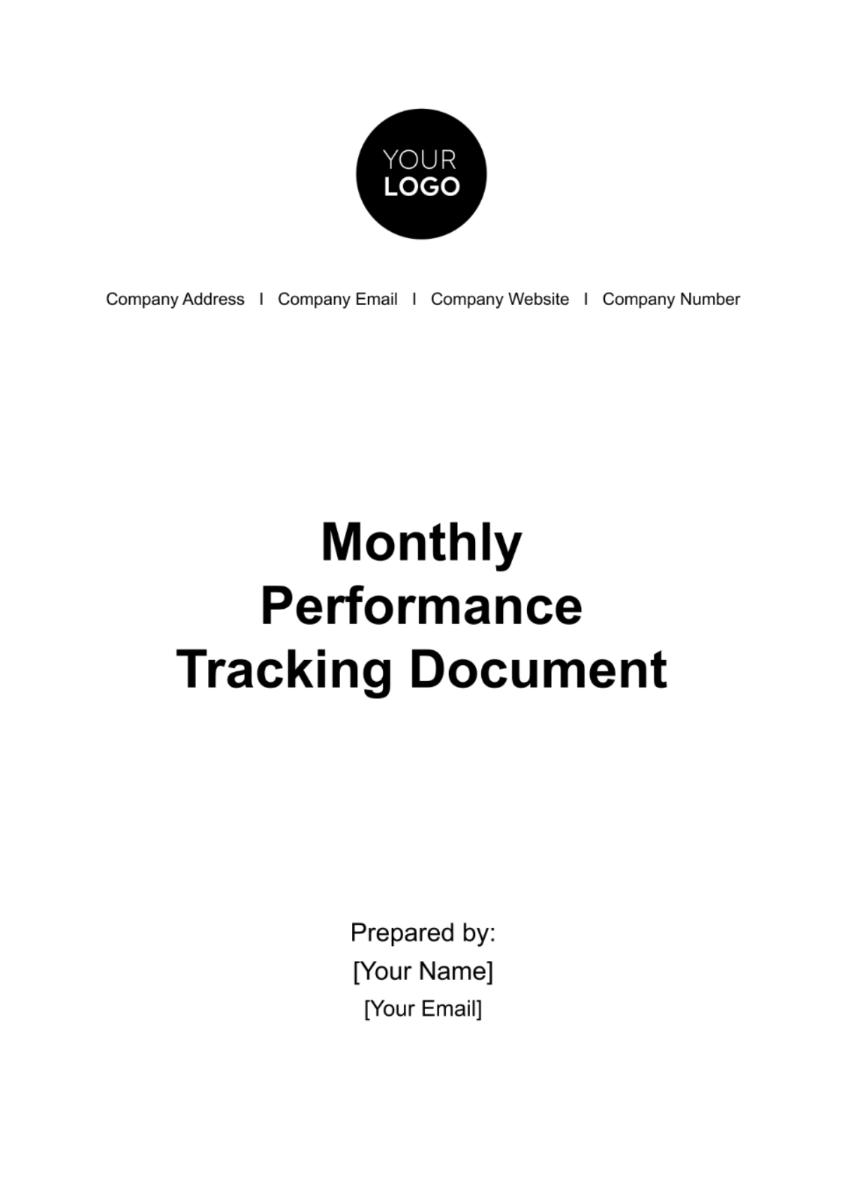 Free Monthly Performance Tracking Document HR Template