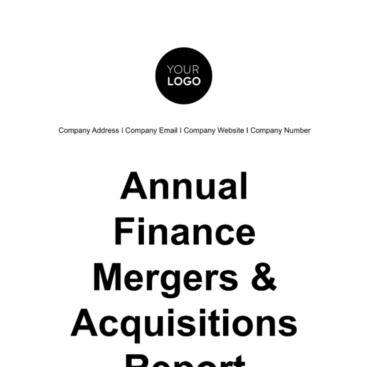 Annual Finance Mergers & Acquisitions Report Template