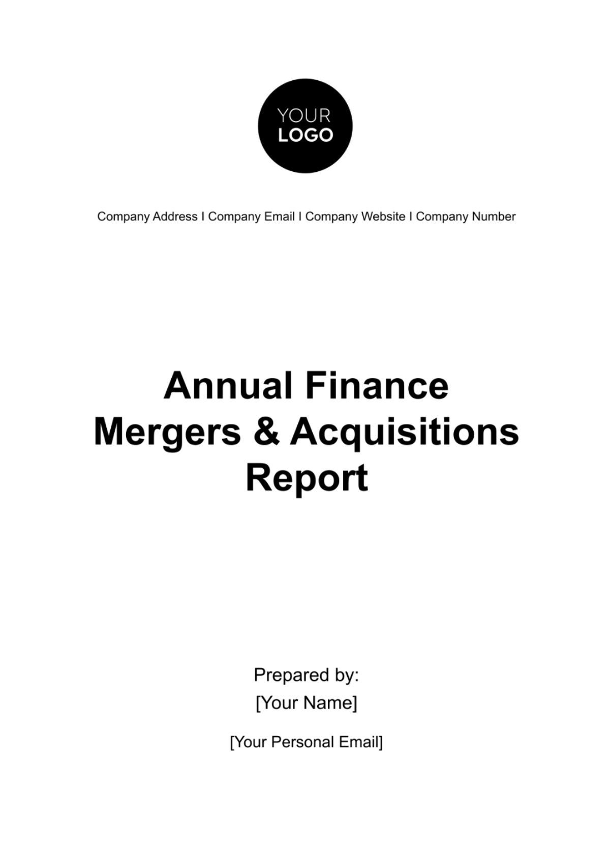 Annual Finance Mergers & Acquisitions Report Template - Edit Online & Download