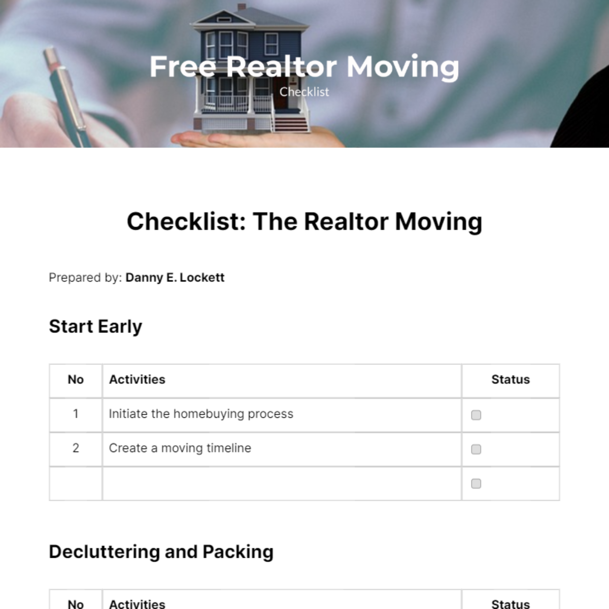 Free Realtor Moving Checklist - Edit Online & Download | Template.net