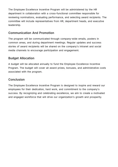 Free Incentive Program Outline HR Template to Edit Online