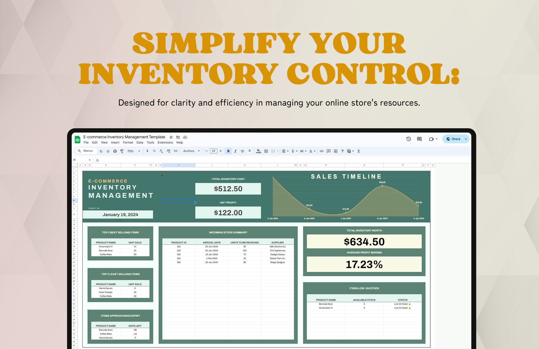 Ecommerce Inventory Management Template