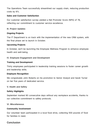 Free Monthly Achievement Memo HR Template to Edit Online