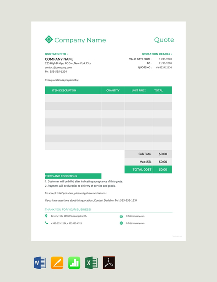 40+ FREE Quotation Templates in Microsoft Word [DOC] | Template.net