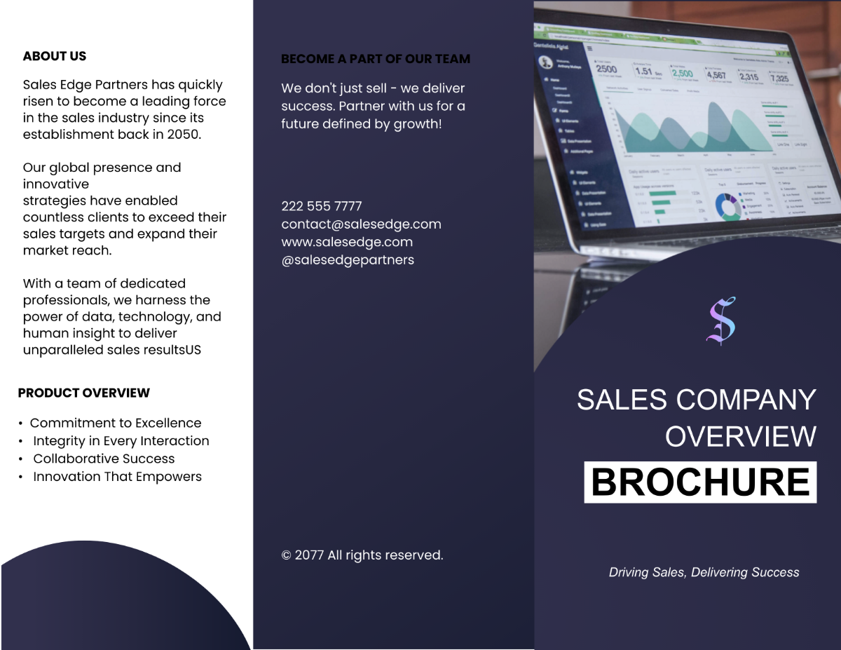 Sales Company Overview Brochure Template - Edit Online & Download