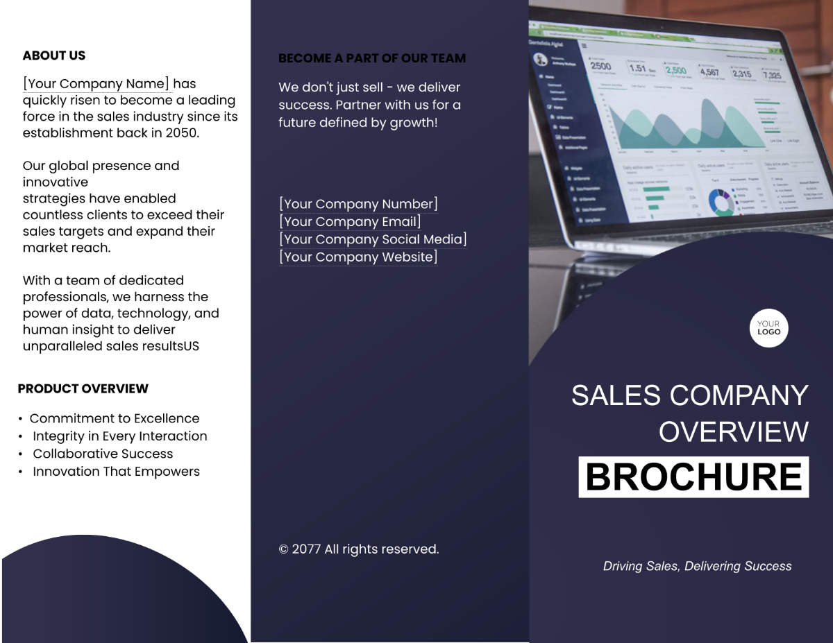 Sales Company Overview Brochure Template