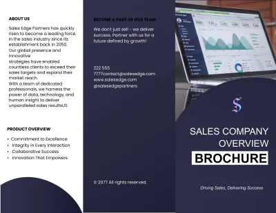 Free Sales Company Overview Brochure Template to Edit Online