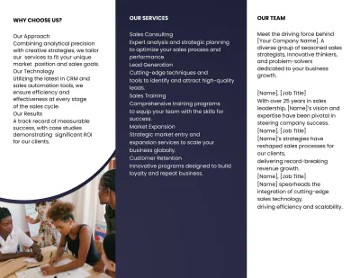 Free Sales Company Overview Brochure Template to Edit Online