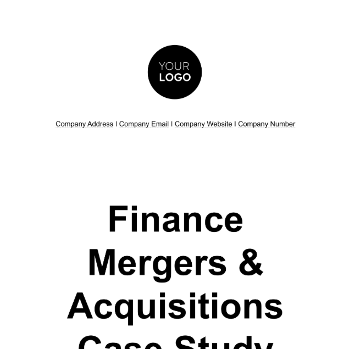 Finance Mergers & Acquisitions Case Study Template