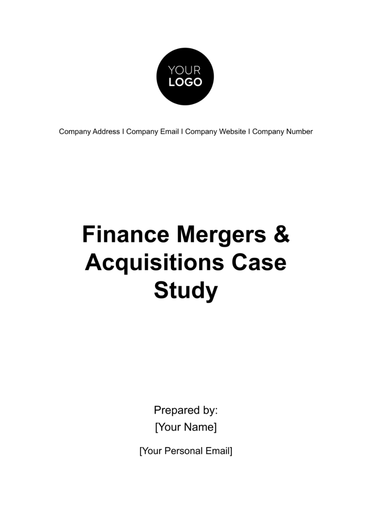 Finance Mergers & Acquisitions Case Study Template - Edit Online & Download