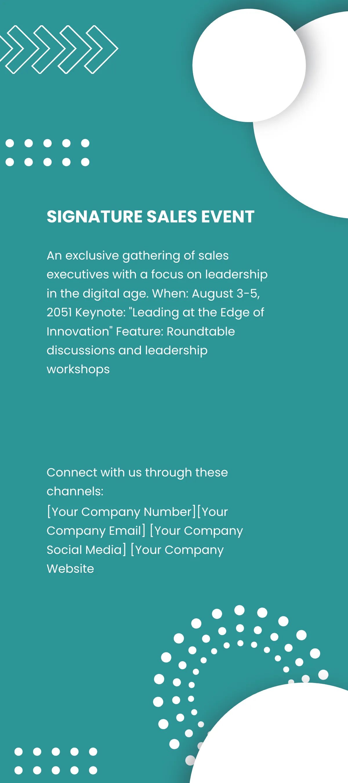 Free Sales Event Highlights Rack Card Template to Edit Online