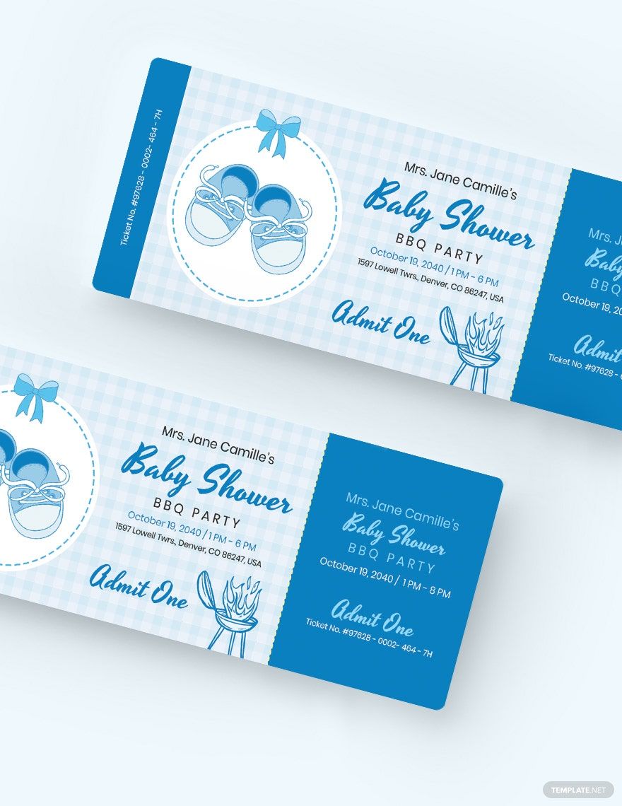 Baby Shower BBQ Ticket Template