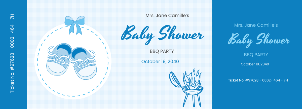 Baby Shower BBQ Ticket Template
