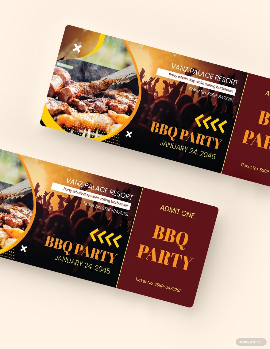 BBQ Party Ticket Template