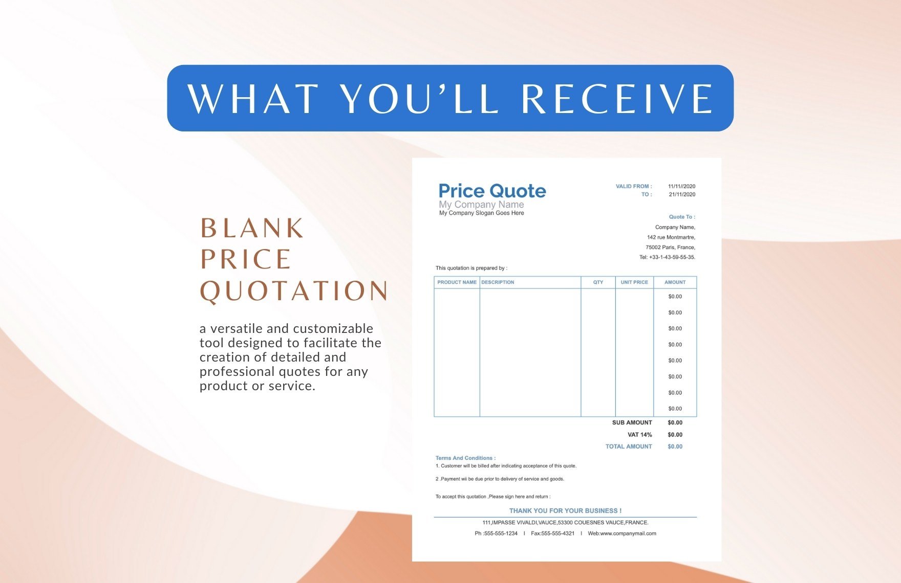 Blank Price Quotation Template