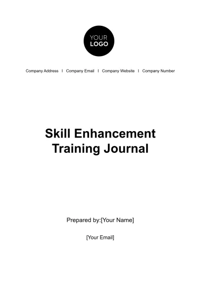 Free Skill Enhancement Training Journal HR Template to Edit Online