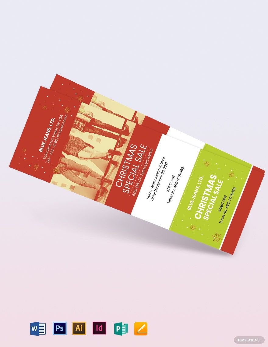 Free Christmas Sale Ticket Template