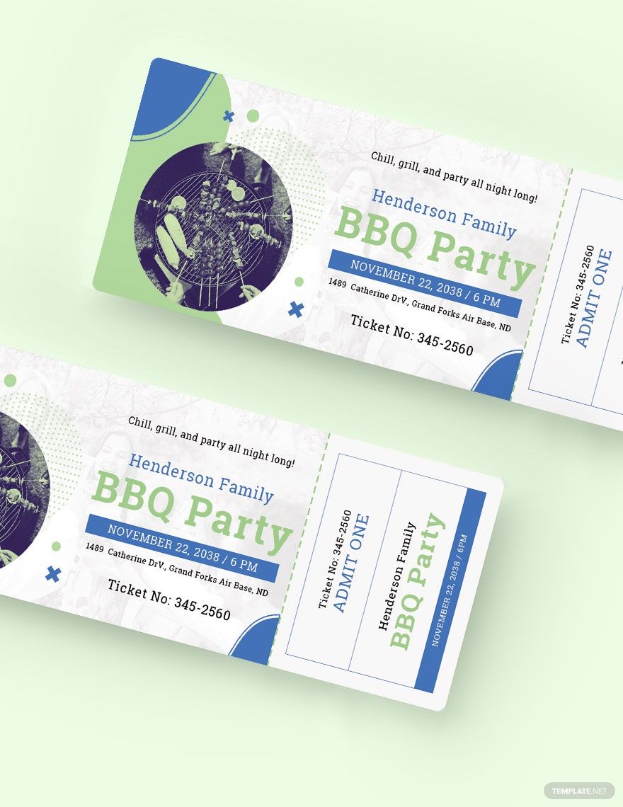 Family BBQ Ticket Template