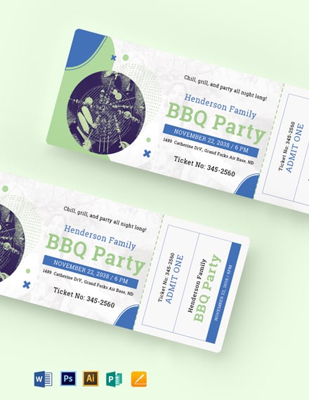 family bbq ticket template