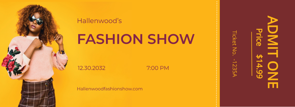 Fashion Show Event Ticket Template