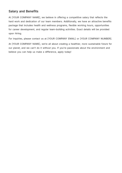 Free Environmental Education Officer Job Description Template to Edit Online