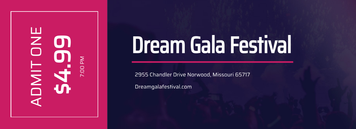 Gala Festival Event Ticket Template