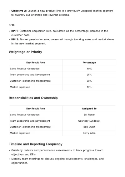 Free Key Result Area (KRA) Compilation HR Template to Edit Online