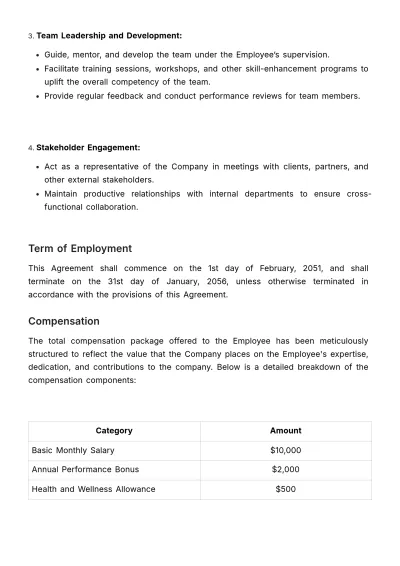 Free Employee Contract Agreement HR Template to Edit Online