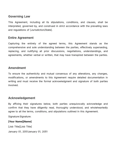 Free Employee Contract Agreement HR Template to Edit Online