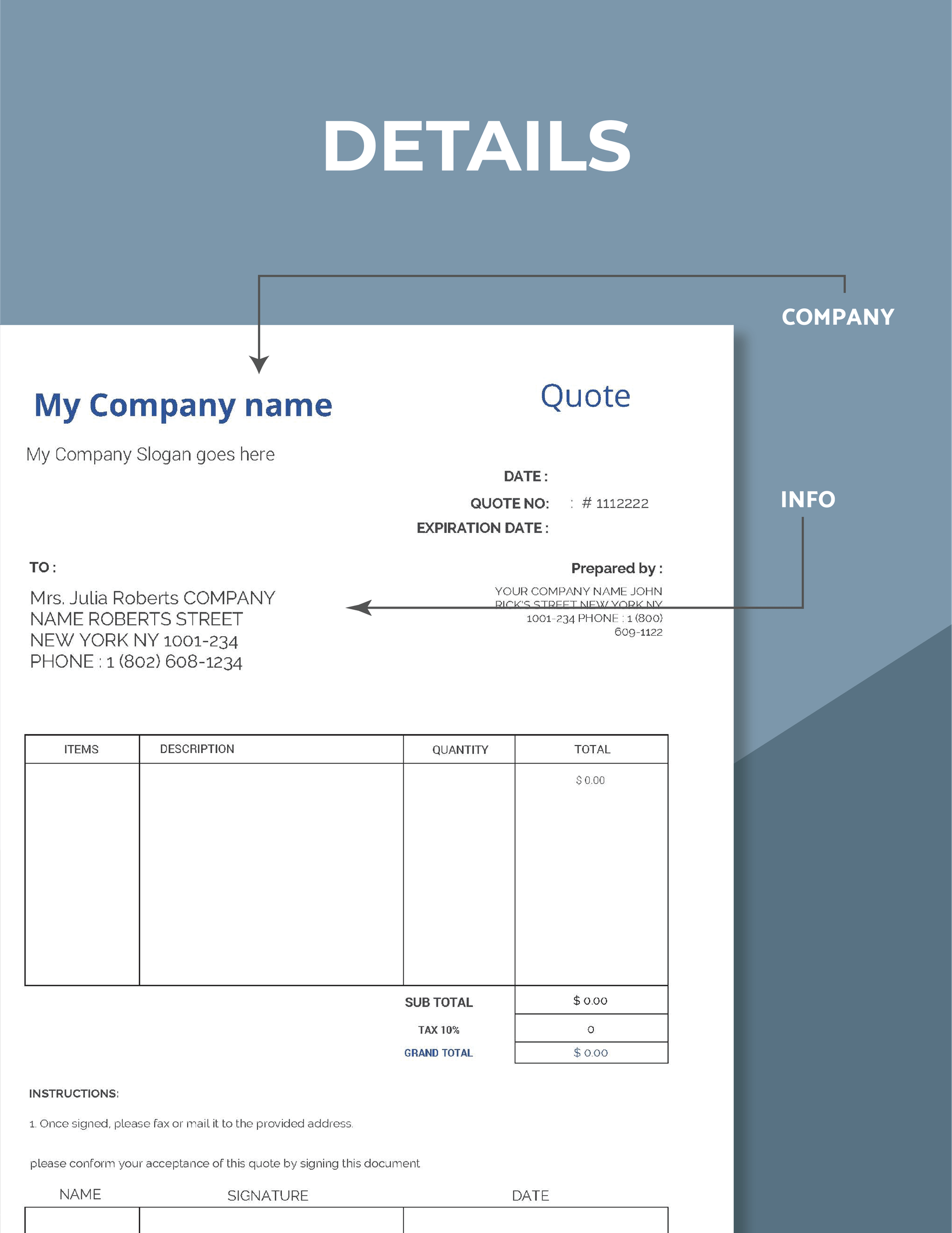 Quotation Format Template