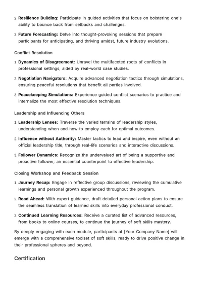 Free Soft Skills Training Curriculum HR Template to Edit Online