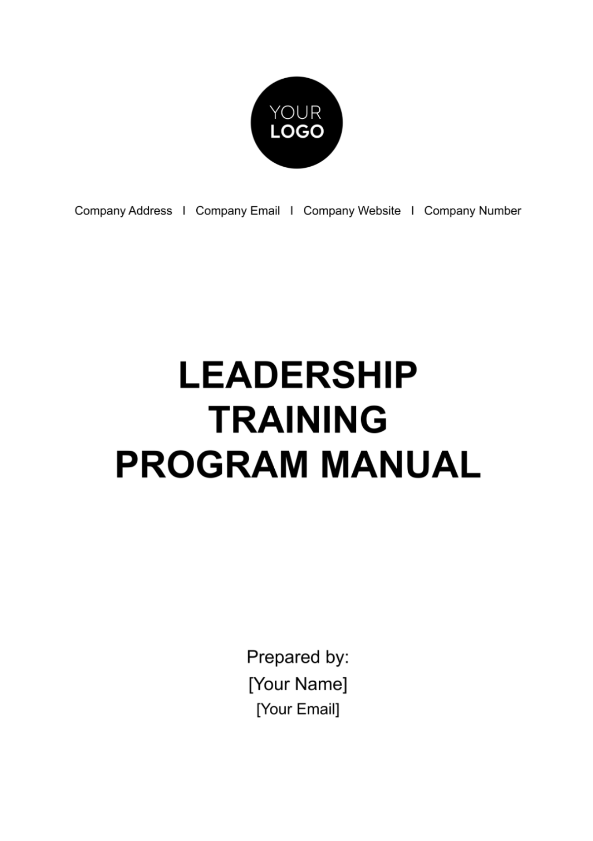 Free Leadership Training Program Manual HR Template