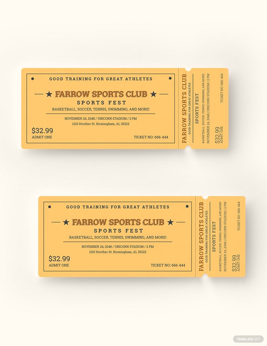 Free Vintage Sports Ticket Template