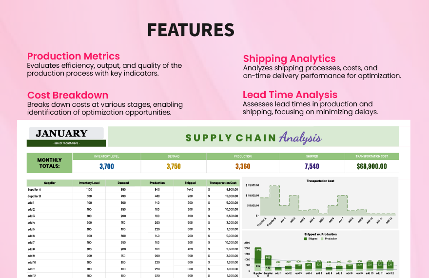 Supply Chain Analysis Template