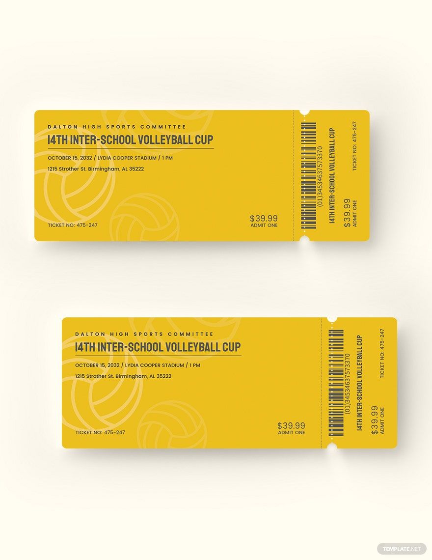 Volleyball Ticket Template