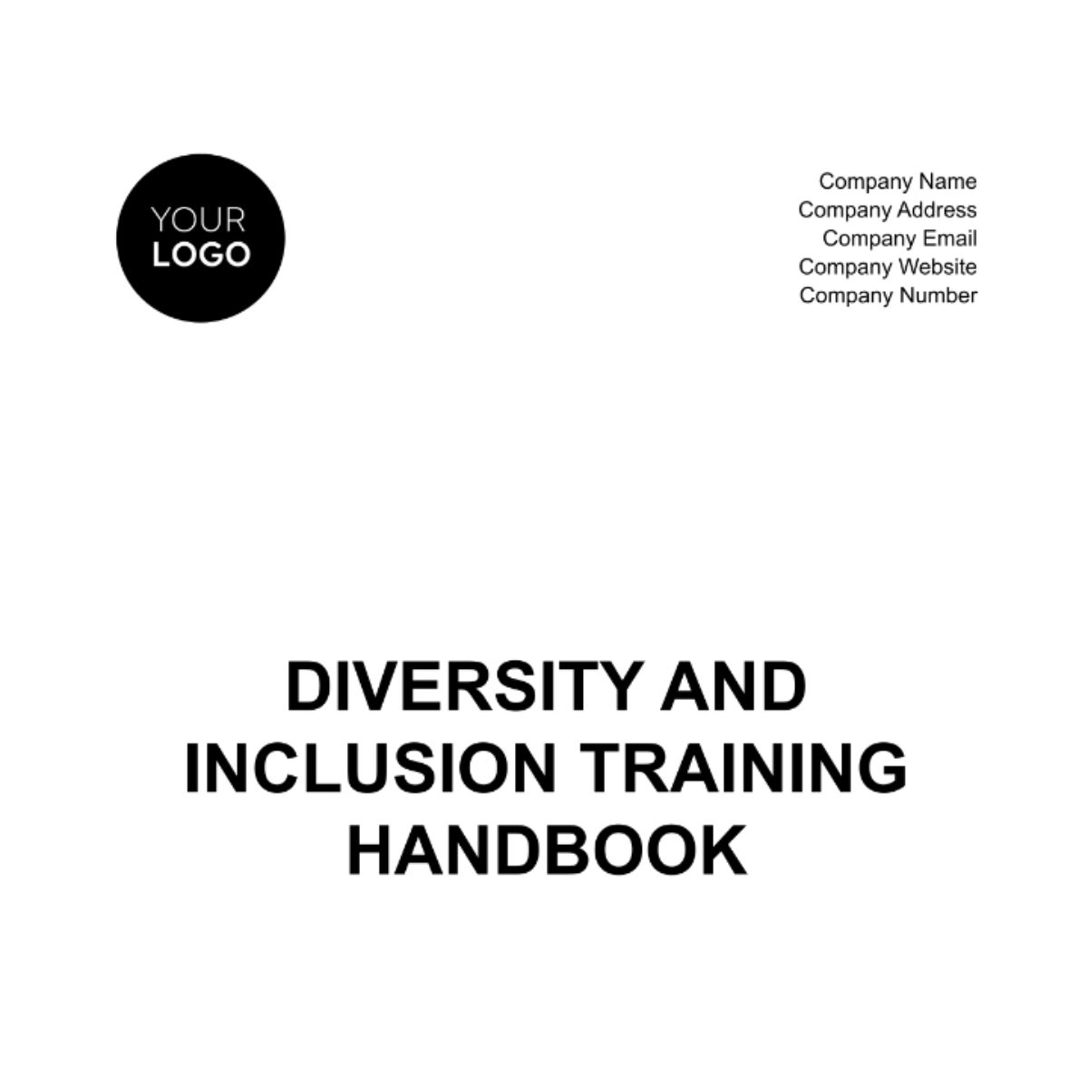 Diversity and Inclusion Training Handbook HR Template - Edit Online & Download