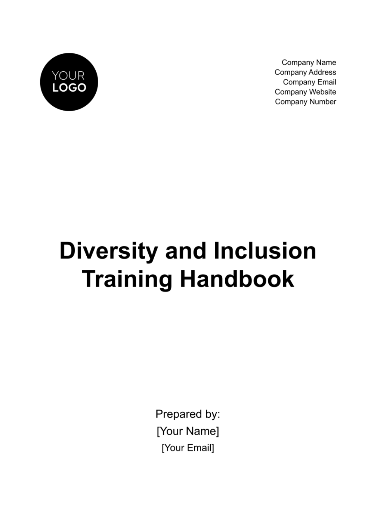 Diversity and Inclusion Training Handbook HR Template - Edit Online & Download