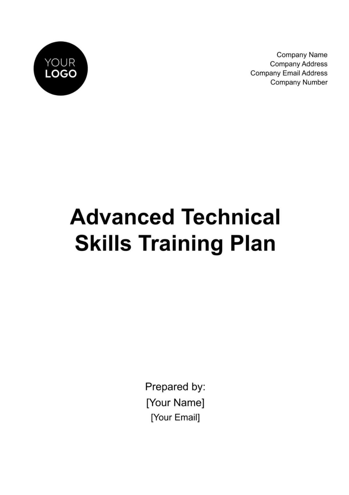 Free Advanced Technical Skills Training Plan HR Template