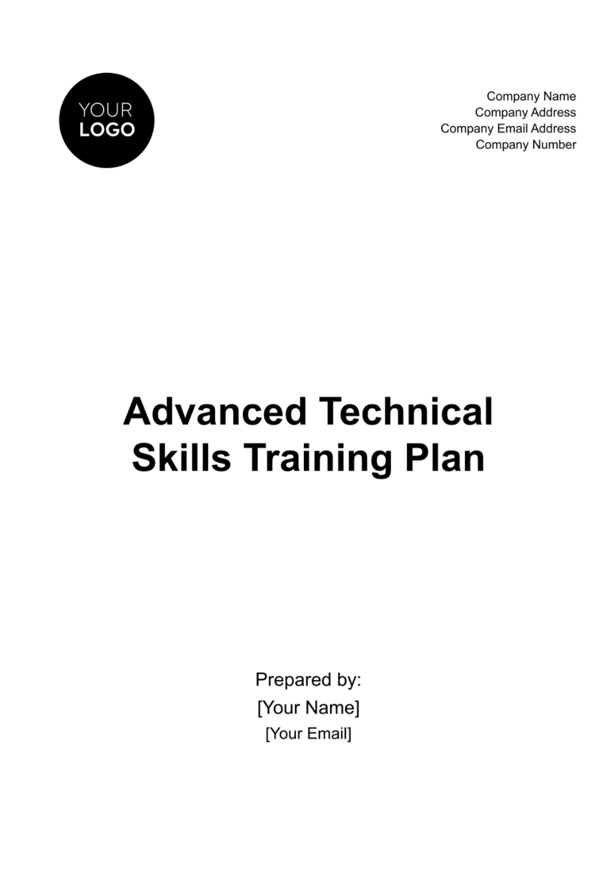 Advanced Technical Skills Training Plan HR Template - Edit Online & Download