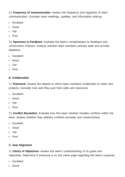 Free Team Synergy Assessment HR Template to Edit Online