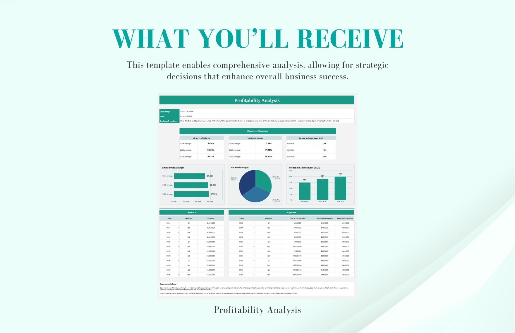 Profitability Analysis Template