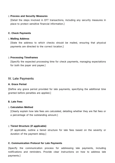 Free Finance Payment Policy Outline Template to Edit Online