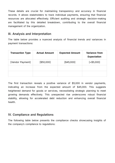 Free Finance Payment Transaction Report Template to Edit Online